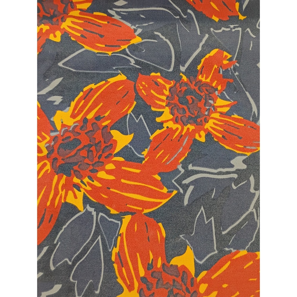 Hang Ten Womens Floral Long Sleeve Sun Shirt Blue Orange Large Zip Pocket